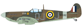 Spitfire avec le schéma A en Dark Earth-Dark Green