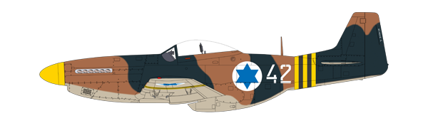 P-51D Mustang de la Heyl ha'Avir avec la première livrée spécifiquement israélienne