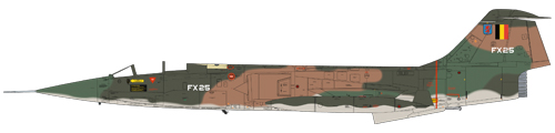 F-104G de la Force aérienne belge en livrée très proche de SEA avec probablement le FS 34102 remplacé par un autre ton de vert.